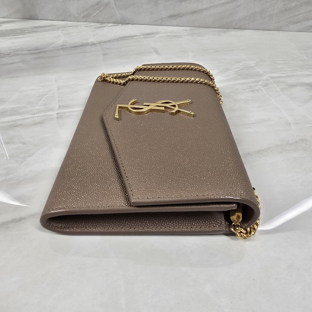 Yves Saint Laurent Taupe Leather Chain Bag - Picture 5 of 16